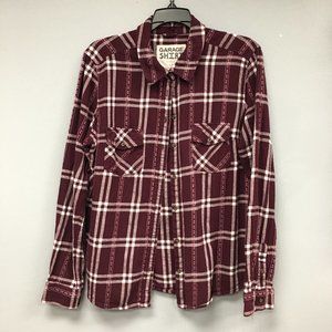 Red Garage Plaid Button Down Long Sleeve Shirt